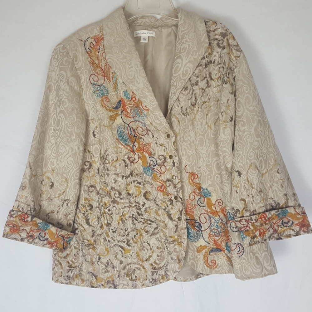Coldwater Creek Embroidered Blazer SZ 18W